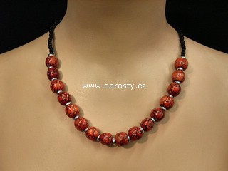 ohnivák náhrdelník, korálky