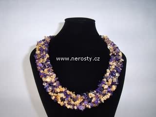 ametyst a citrín, náhrdelník