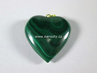 malachit, srdce s očkem
