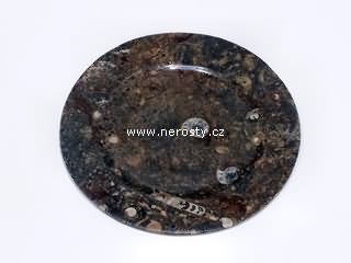 mramor s fosíliemi, kulatý talíř
