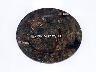 mramor s fosíliemi, kulatý talíř