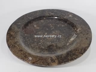 mramor s fosíliemi, kulatý talíř